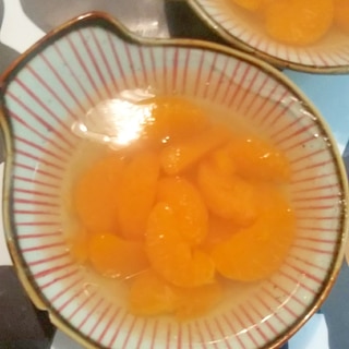 みかんの缶詰で寒天寄せ